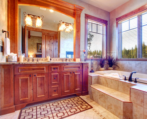 Luxury bathroom. Tropical theme interior