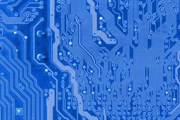 close up of the blue circuit board - 64043888