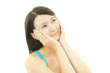 Naklejka premium 笑顔の女性