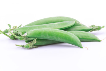 fresh pea on white background