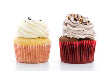Cupcakes isolated on white background