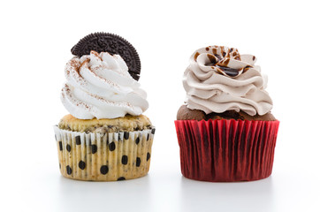 Cupcakes isolated on white background