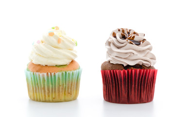 Cupcakes isolated on white background