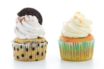 Cupcakes isolated on white background