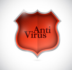 anti virus red shield illustration design
