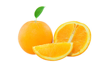Fresh Oranges fruit on white background