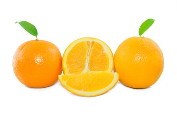 Fresh Oranges fruit on white background