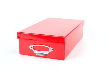 Red box isolated white background