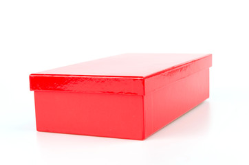 Red box isolated white background