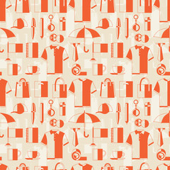 Seamless pattern with promotional gifts and souvenirs.