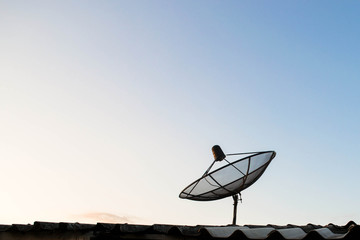 satellite dish antennas on the roof