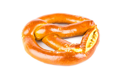 Pretzel isolated white background