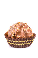 Chocolate ball isolated white background