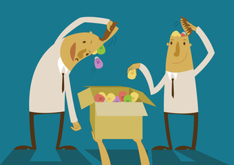 Businessman thinking ideas together