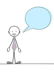 STICKMAN SPEAKING WITH SPEECH BUBBLE (contact support service)