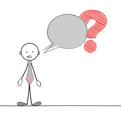 STICKMAN ASKING A QUESTION (speech bubble balloon service)