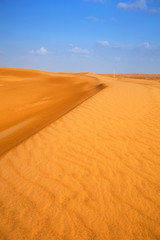 Sandy dunes on the desert near Abu Dhabi, United Arab Emirates