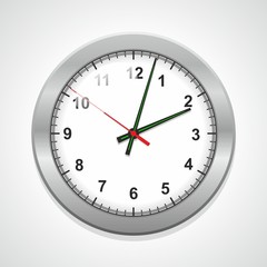 Realistic vector illustration of wall clock