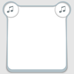 vector abstract text box with music icons