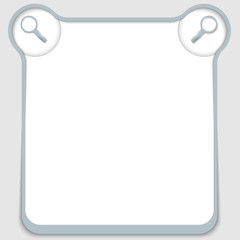 vector abstract text box with magnifier