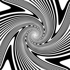 Design monochrome spiral movement illusion background