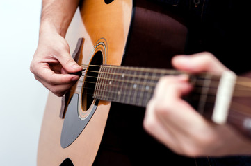 Fototapeta na wymiar playing guitar