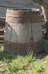 old wooden barrel