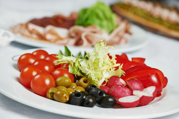 close-up catering table set