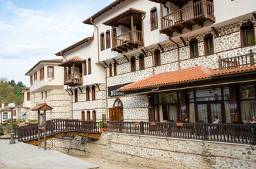 Street view of Melnik traditional architecture, Bulgaria