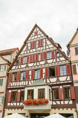 Street view of Tubingen old town, Germany