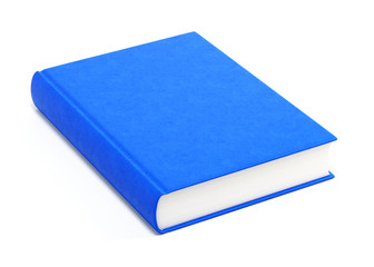Blue hardcover book isolated on white background