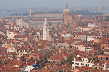 Fototapeta na wymiar Roofs of venetian houses