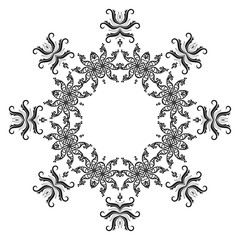 Pattern of snowflakes, contours