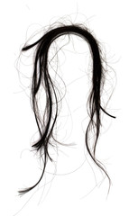 black hair isolated on white