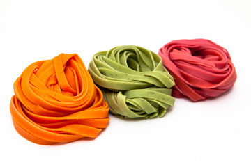 Colorful tagliatelle