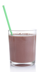 Chocolate milk isolated on white