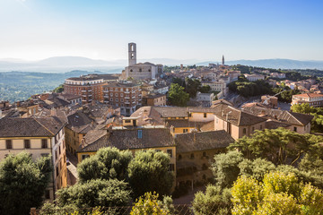 old town of Perugia, Umbria, Italy - obrazy, fototapety, plakaty