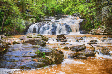 Rushing waterfall in Georgia mountains near Atlanta
