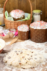 Easter cake preparing in kitchen
