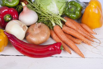 vegetables and fresh vegetables from the garden