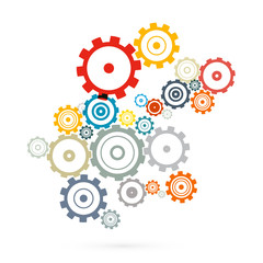 Abstract Vector Cogs - Gears Isolated on White Background