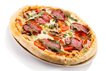 Pizza on white background