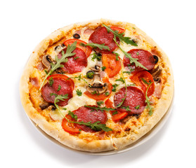 Pizza on white background