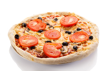 Pizza on white background