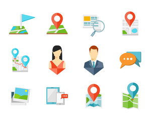 Fototapeta premium Location flat icons