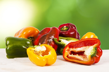 raw peppers raw and fresh colors, vegetables