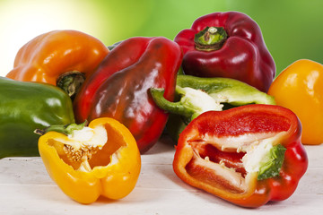 raw peppers raw and fresh colors, vegetables