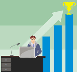 pursuit of the objective - Business abstract illustration