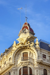 Fototapeta na wymiar Ornate Spanish Building Statues Dome Granada Andalusia Spain