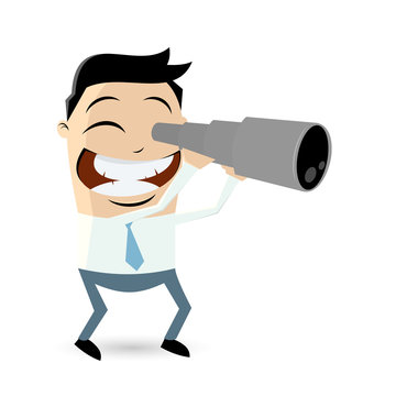 fernglas cartoon m&auml;nnchen beobachten suchen